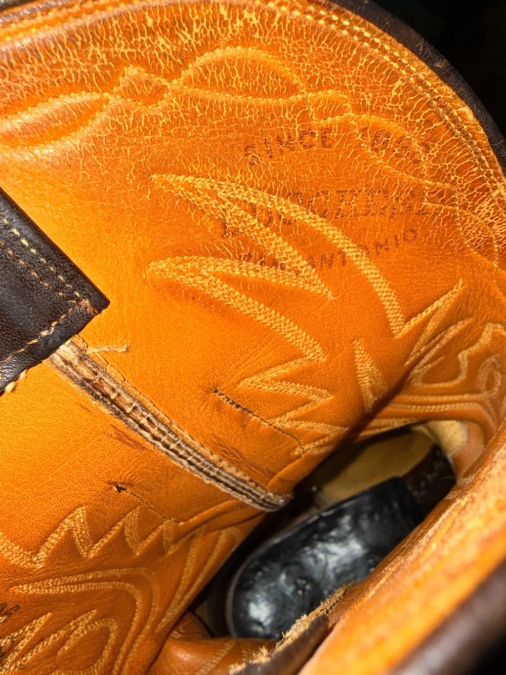 Lucchese Brown Boots Full OSTRICH QUILL Exotic Cowboy Western